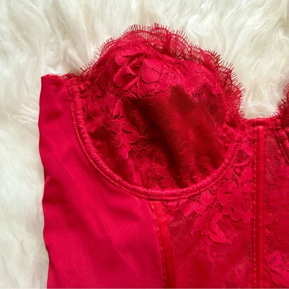 New! FOR LOVE & LEMONS Bustier Gown / Corset Lace Maxi Dress - Picture 10 of 15